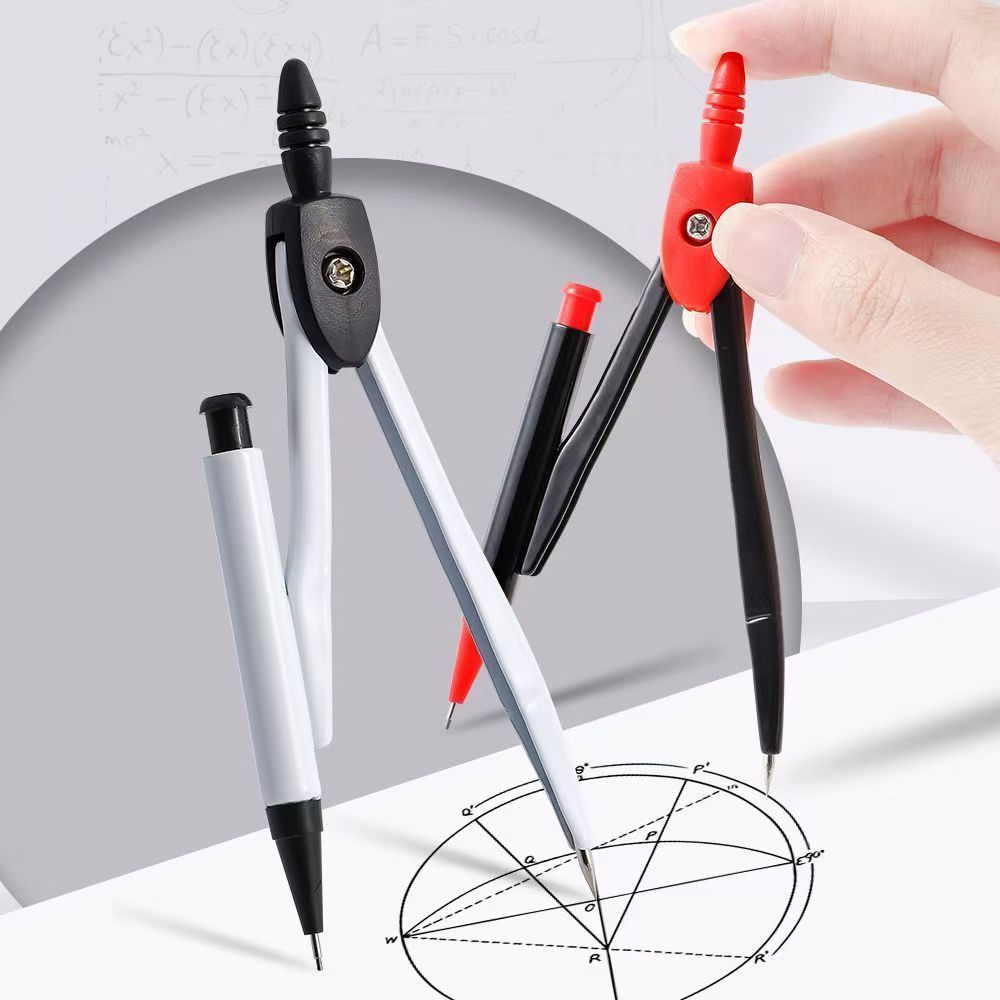 Compass Geometry Set - ชุดเครื่องเขียนสำหรับวาดเขียนแบบเรขาคณิตระดับมืออาชีพ ประกอบด้วยเข็มทิศโลหะ ดินสอ ลายเส้นสำหรับนักเรียน ใช้สำหรับวาดวงกลม