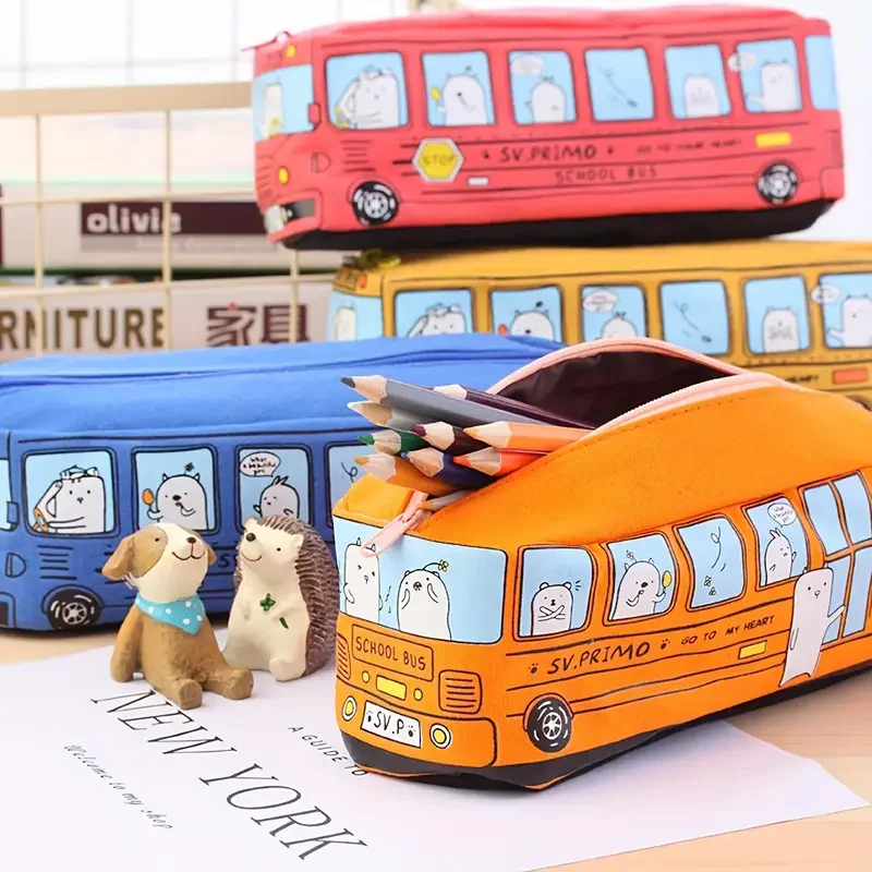 Stationery Office And School Supply Stores - กระเป๋าใส่ดินสอผ้าแคนวาสขนาดใหญ่ 1 ชิ้น ดีไซน์สร้างสรรค์ สำหรับใส่อุปกรณ์การเรียน