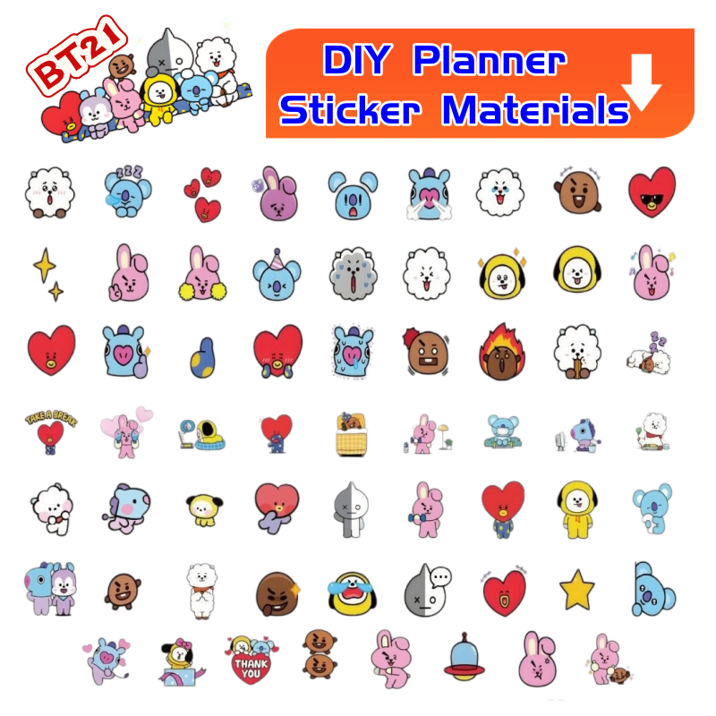 Memo Pad Sticky - สติ๊กเกอร์ BT21 koya RJ tata Shooky