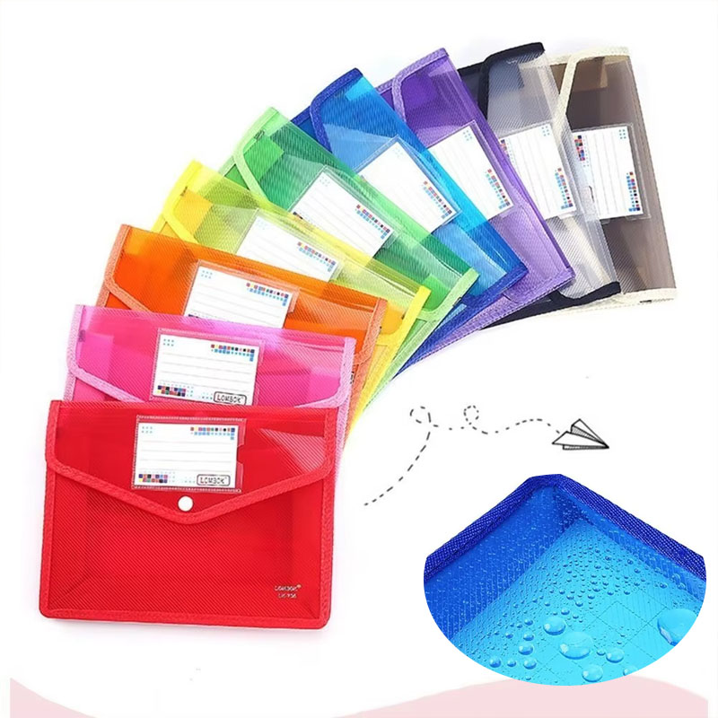 Office Stationery And Supply - 1-10PCS กันน้ำ A4 A5 แฟ้มเอกสารแบบปุ่มกดใสกระเป๋าเอกสารสำหรับโรงเรียนสำนักงานเครื่องเขียนโฮมสเตย์เจอร์ซอรี่