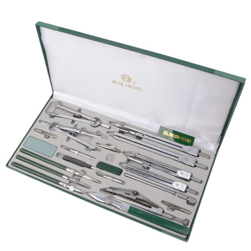 Compass Geometry Set - ชุดเข็มทิศโลหะฮีโร่ อุปกรณ์วาดเขียนทางวิศวกรรม เครื่องมือคณิตศาสตร์และเรขาคณิต สำหรับการร่างแบบ ออกแบบ และการวัดทางเทคนิค
