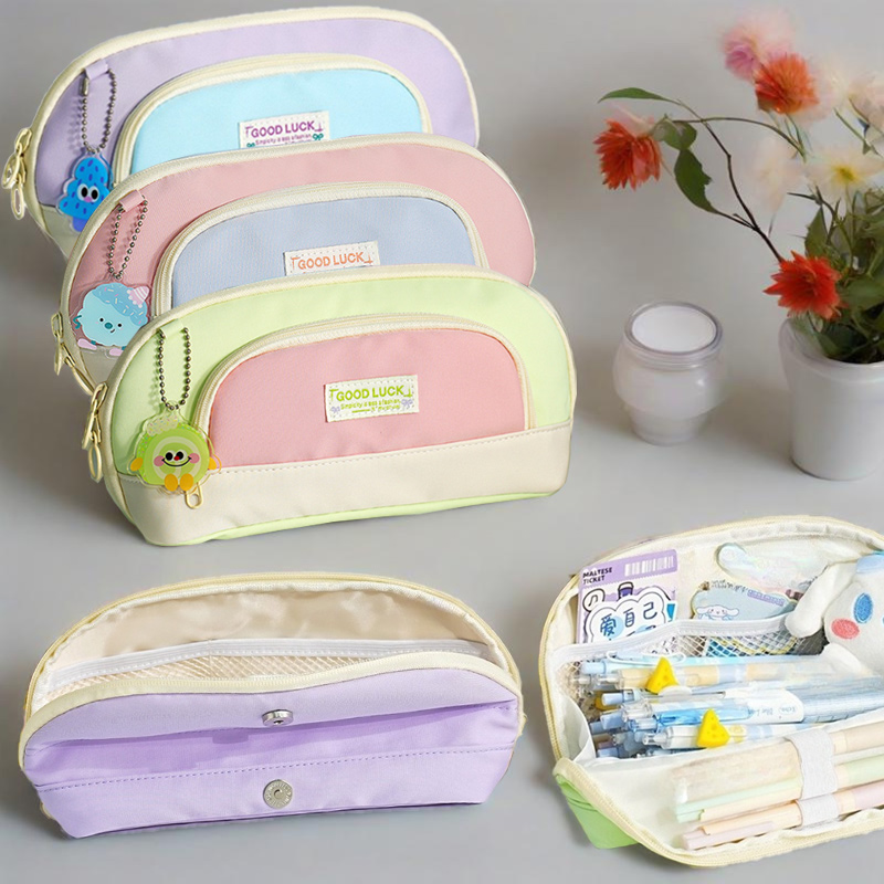 Stationery Office And School Supply Stores - กระเป๋าดินสอการออกแบบเปิดขนาดใหญ่พาร์ทิชันการจัดเก็บจัดเก็บดินสอนักเรียนเครื่องเขียนอุปกรณ์สํานักงานแปรงอุปกรณ์อาบน้ําเดินทาง