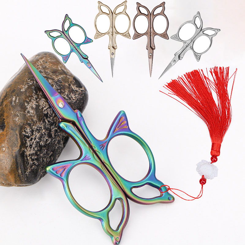 Scissors Stainless Craft - กรรไกรสแตนเลสรูปผีเสื้อ กรรไกรตัดเย็บแบบมืออาชีพ สร้างสรรค์อย่างสวยงามและคมชัด